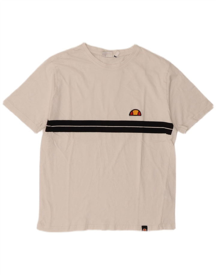 Camiseta masculina Ellesse top pequeno algodão colorblock branco