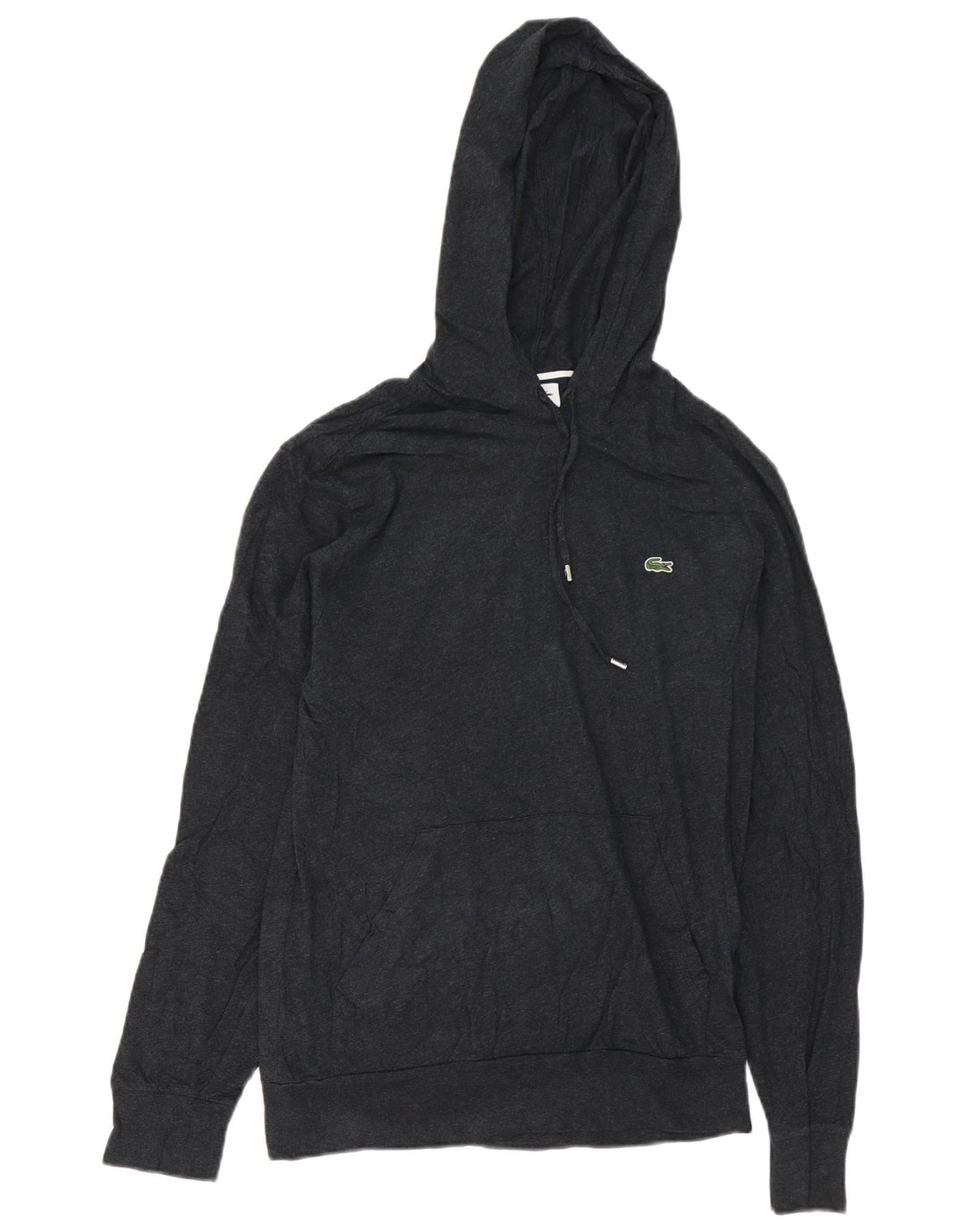 Lacoste moletom com capuz masculino tamanho 4 algodão cinza médio