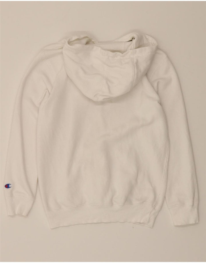 CHAMPION Boys Graphic Hoodie Jumper 9-10 Years White Cotton Vintage Champion and Second-Hand Champion from Messina Hembry 