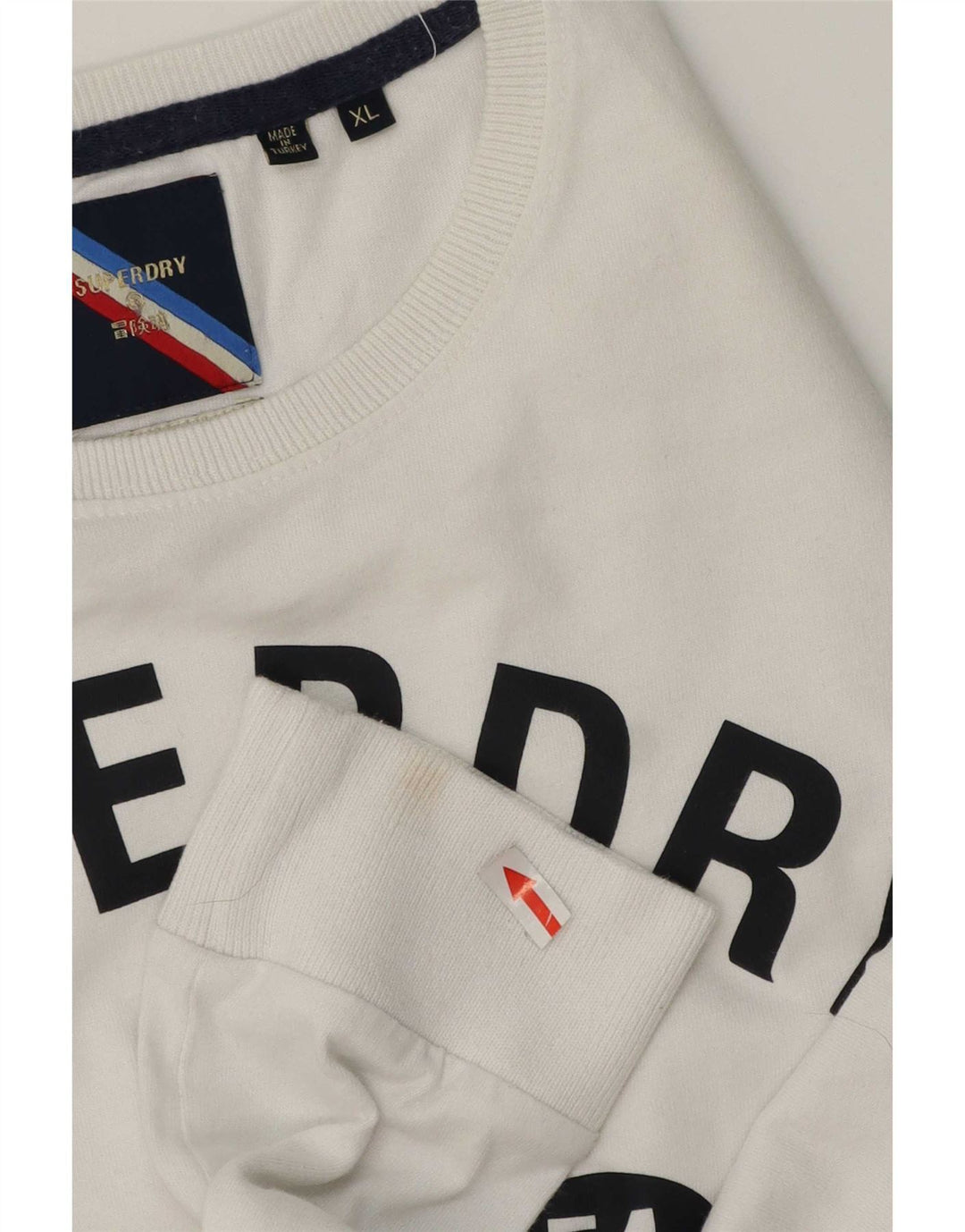 Superdry Mens Graphic Top manga comprida XL algodão branco