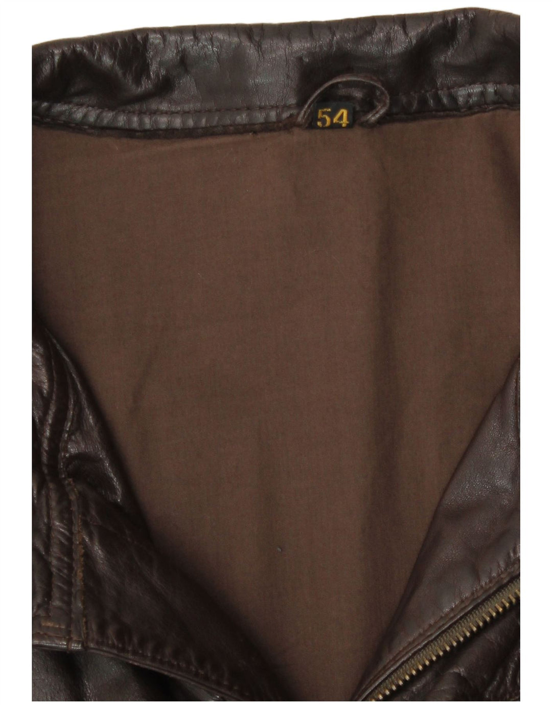 Jaqueta de couro masculina vintage IT 54 2XL couro marrom