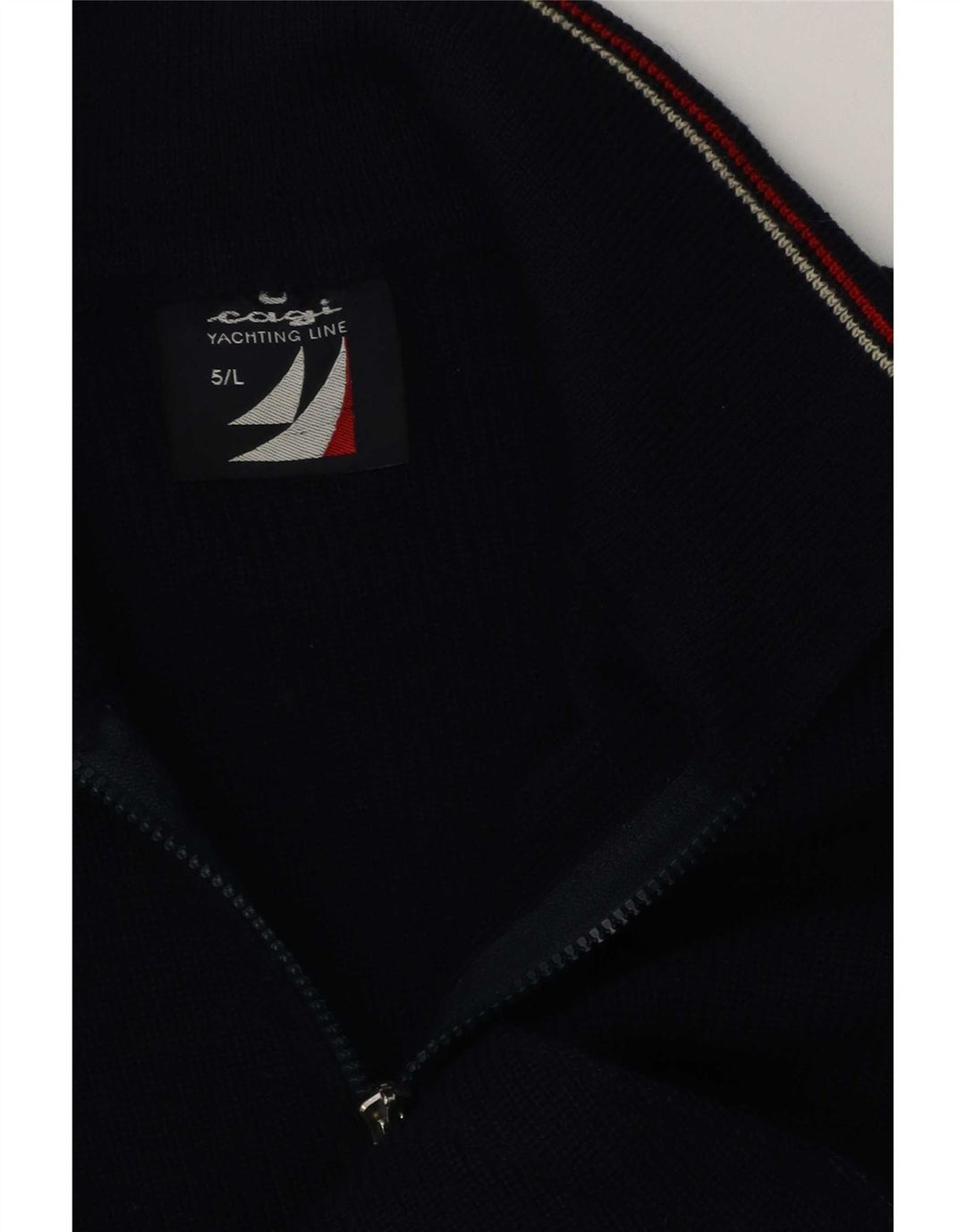 Suéter cardigã masculino Cagi grande lã virgem azul marinho