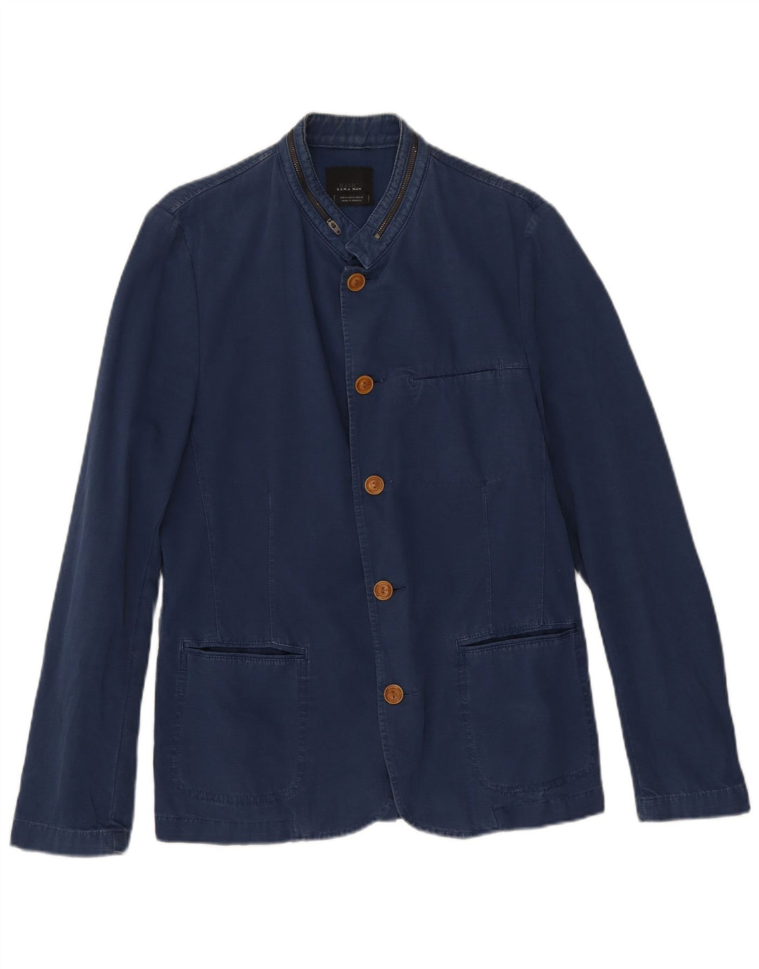 Jaqueta blazer masculina Zara com 5 botões Reino Unido 38 azul marinho médio