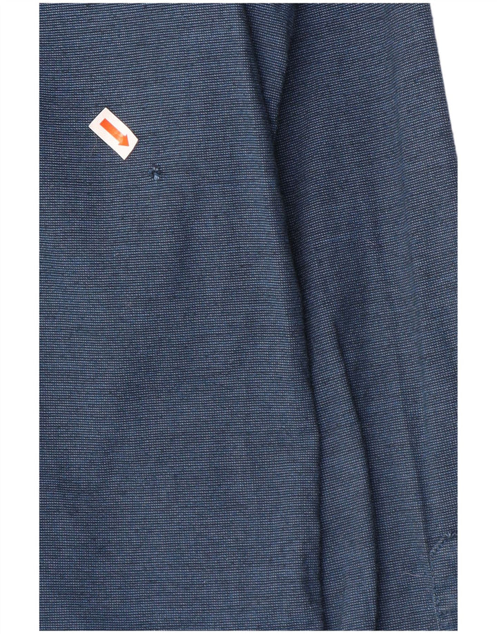 Camisa masculina Slim Fit Hollister de algodão azul marinho médio