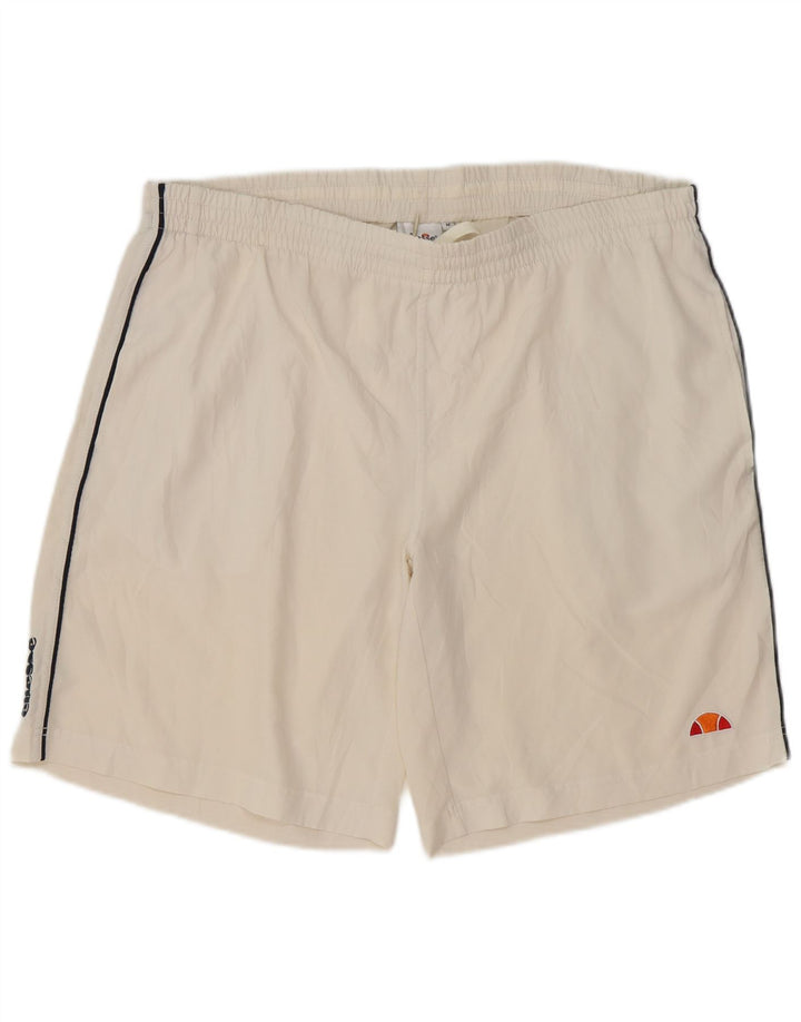 Shorts esportivos masculinos ELLESSE poliéster branco médio