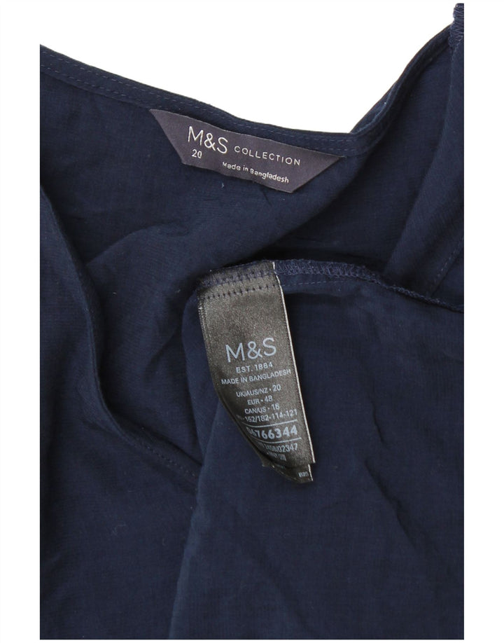 Blusa feminina Marks & Spencer UK 20 2XL viscose azul marinho