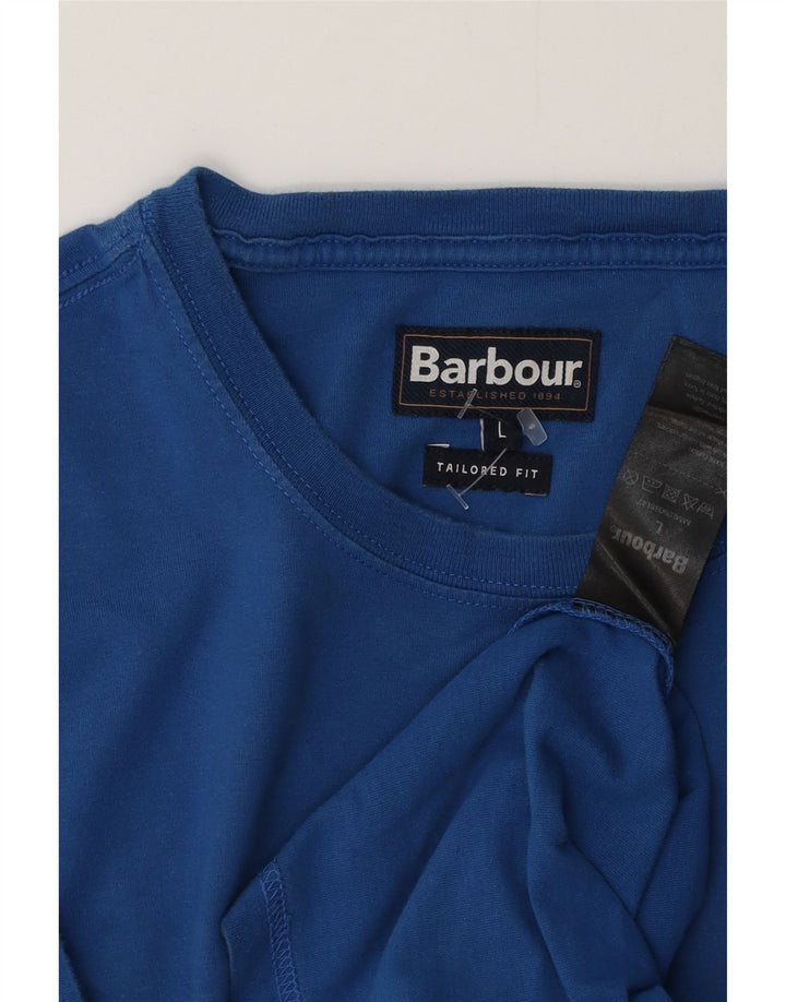 Camiseta masculina BARBOUR sob medida, top grande de algodão azul