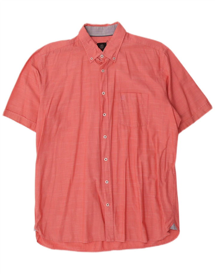 Camisa masculina de manga curta Bugatti tamanho 41/42 grande rosa