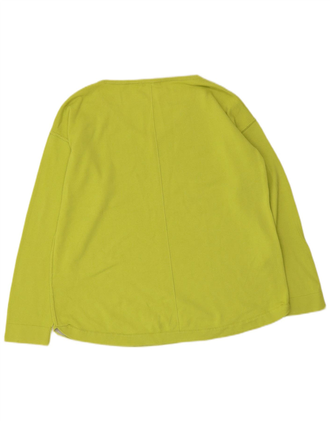 WHITE STUFF Suéter feminino com decote em V Reino Unido 14 grande algodão verde