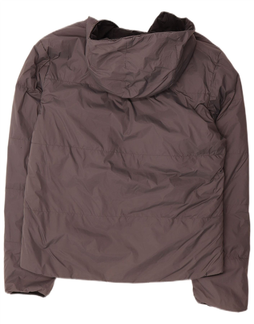 Jaqueta acolchoada reversível com capuz feminino Kappa UK 14 cinza médio nylon