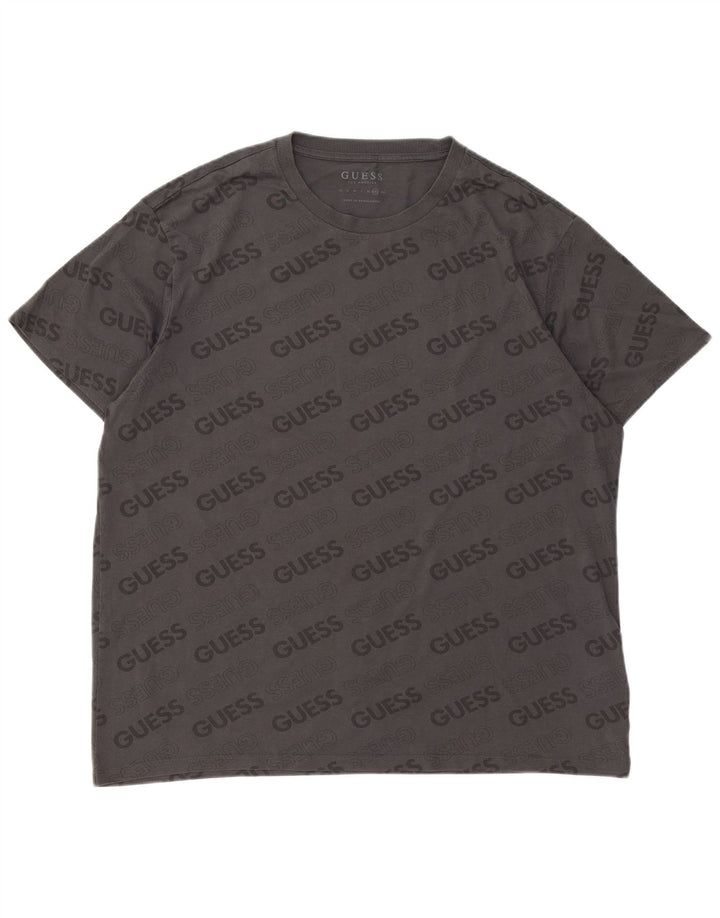 Camiseta gráfica masculina Guess 2XL algodão cinza