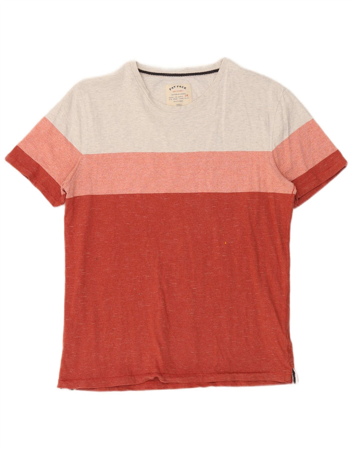 Camiseta masculina FAT FACE Top médio vermelho algodão colorblock