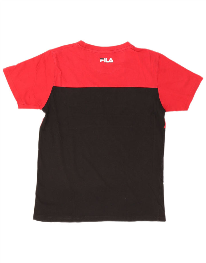 Fila Mens Graphic T-Shirt Top Pequeno Multicolorido Colorblock Algodão