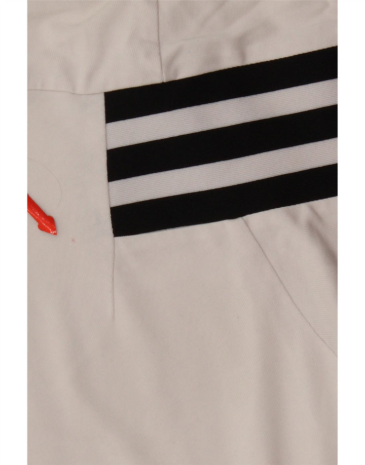 Adidas Mens Camiseta Top Médio Algodão Branco