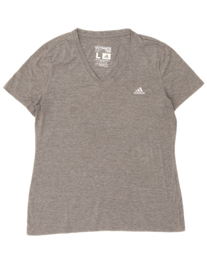 Camiseta feminina ADIDAS grande poliéster cinza