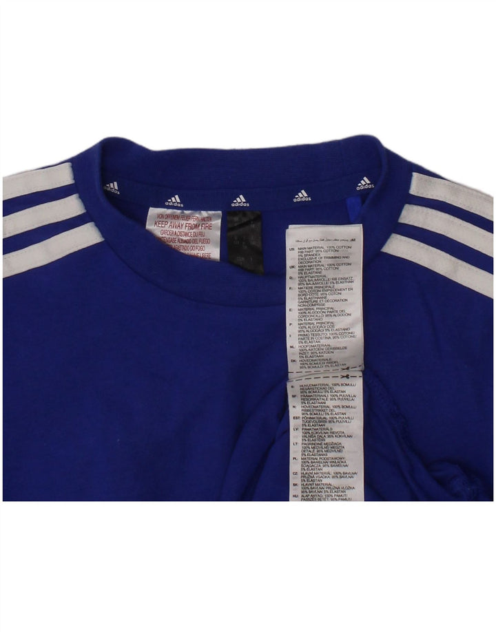 Camiseta Adidas Menino 6-7 Anos Azul Algodão