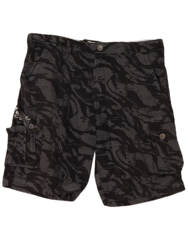 Billabong masculino gráfico cargo shorts W40 XL camuflagem cinza