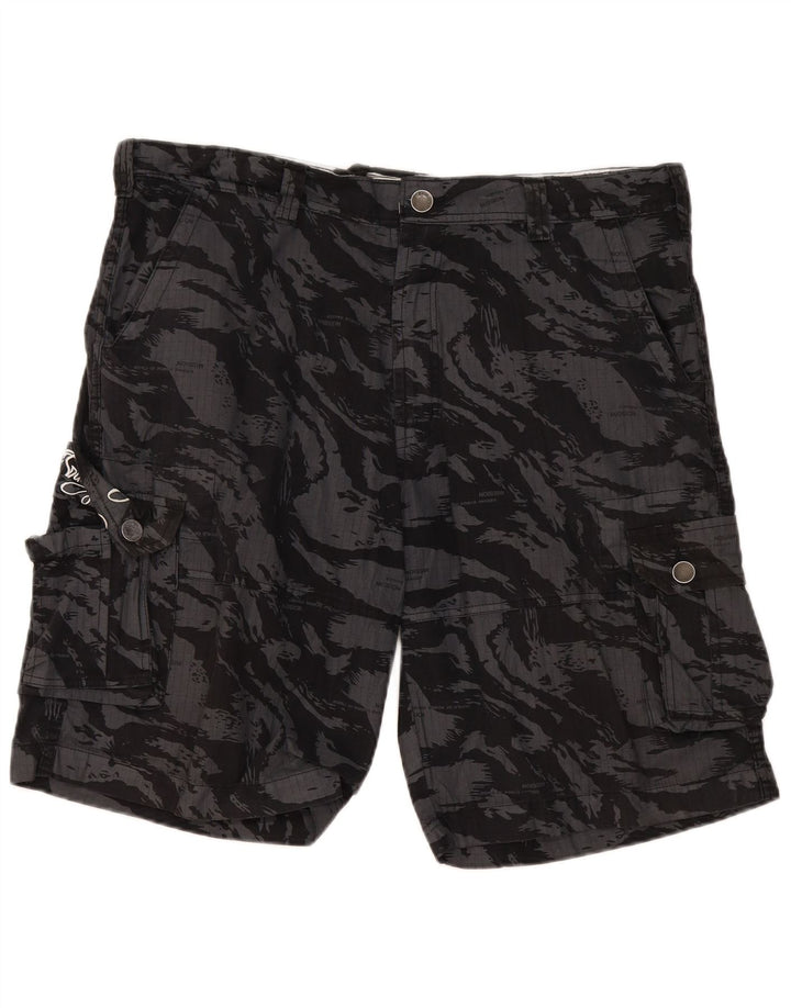 Billabong masculino gráfico cargo shorts W40 XL camuflagem cinza