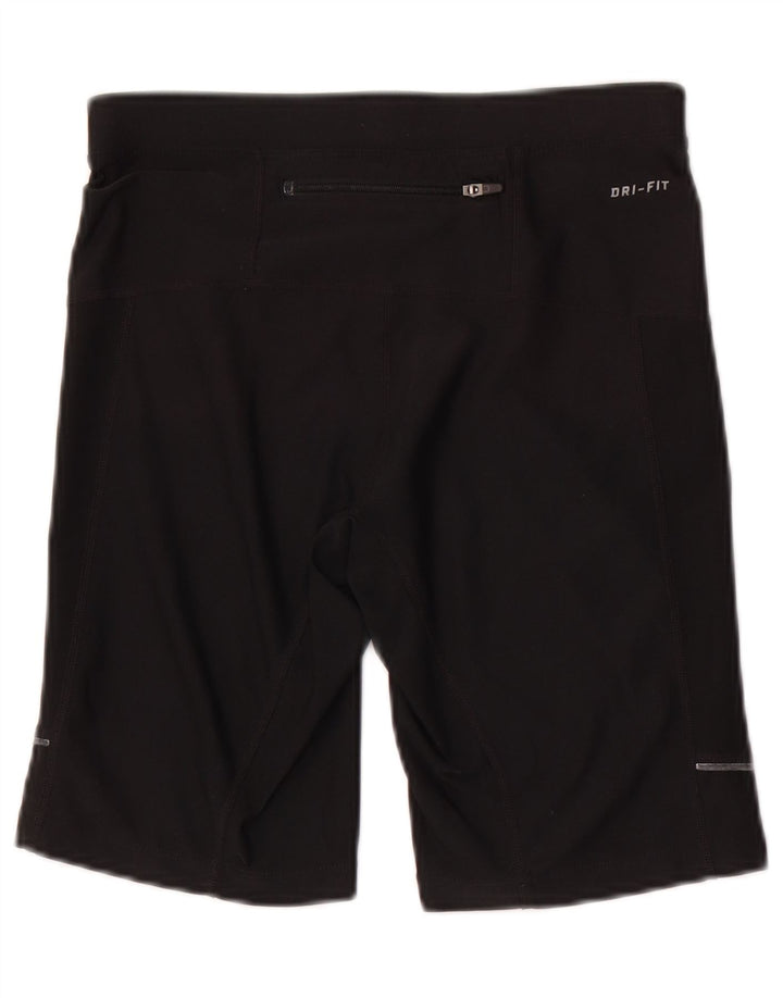 Shorts esportivos femininos Nike Dri Fit UK 8 pequenos poliéster preto