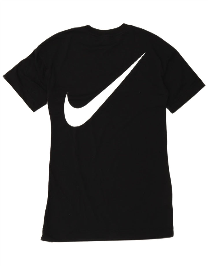 Camiseta feminina NIKE com estampa gráfica UK 10 pequena preta poliéster