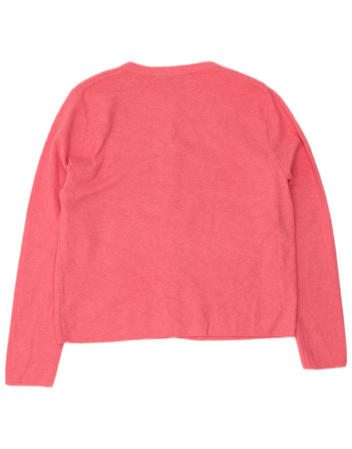 Suéter cardigã feminino Zara Reino Unido 14 grande rosa modal