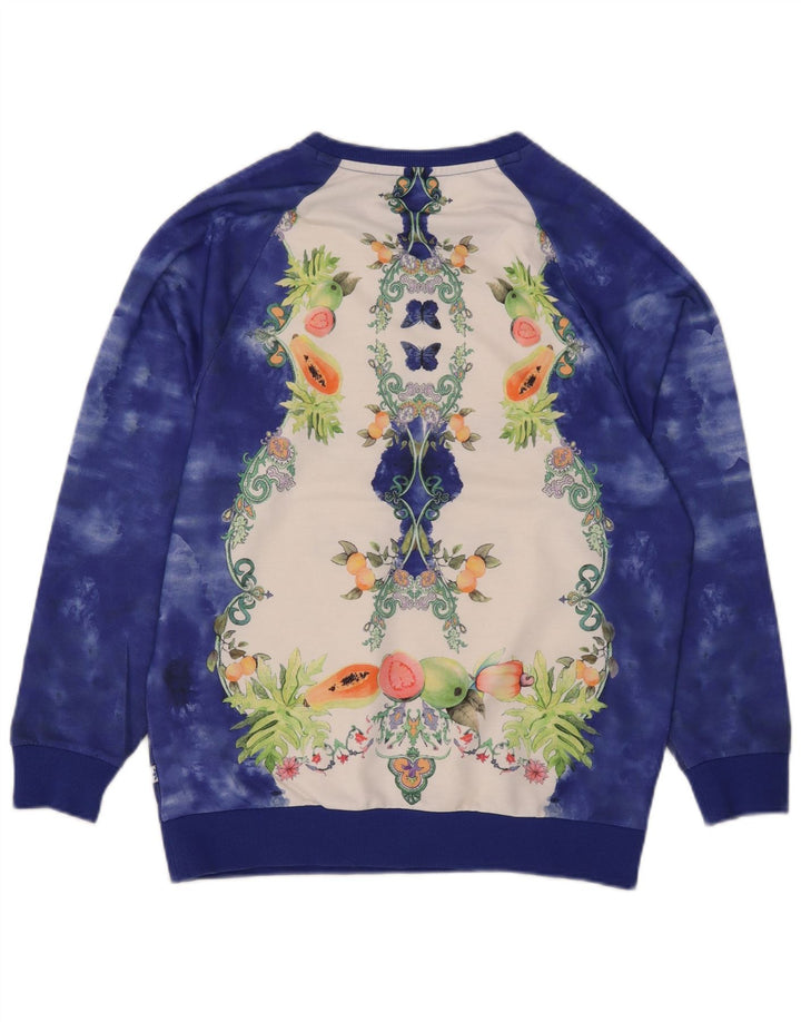 Adidas feminino gráfico oversized moletom jumper reino unido 10 pequeno azul