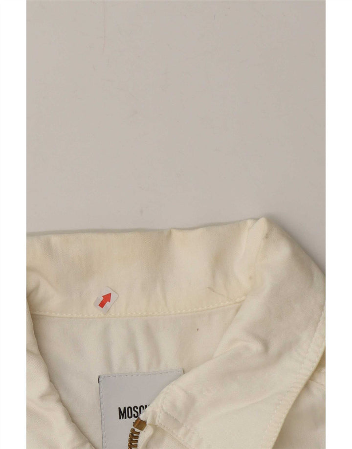 Jaqueta bomber feminina Moschino UK 12 médio algodão branco