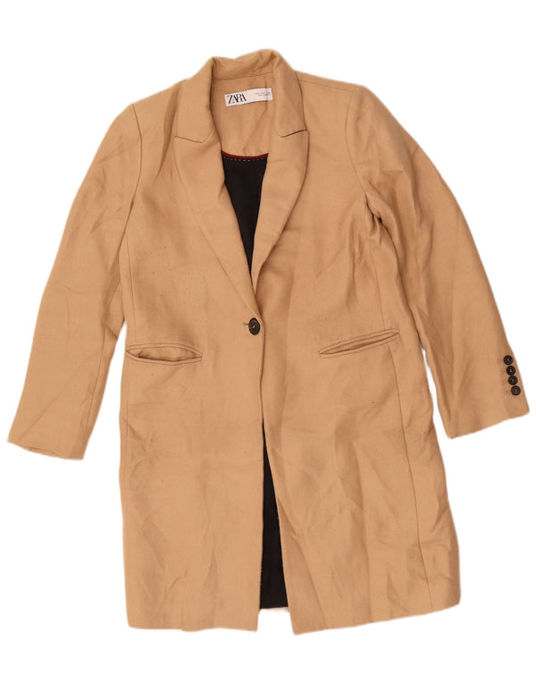 Jaqueta Blazer Oversized Feminina Zara Reino Unido 10 Pequeno Bege