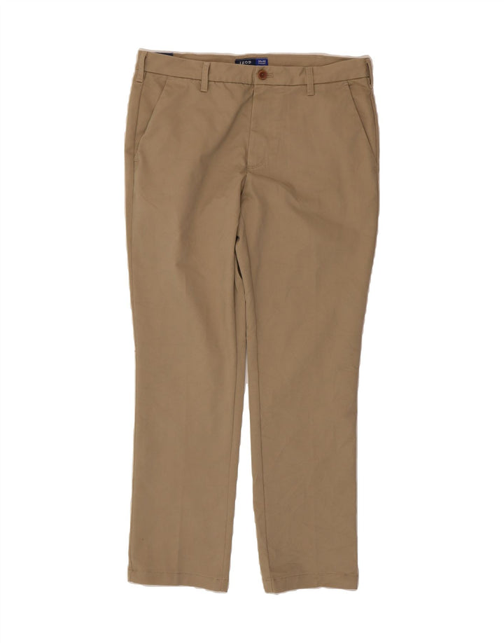 IZOD Mens Straight Chino Trousers W34 L32 Beige Cotton Vintage Izod and Second-Hand Izod from Messina Hembry 
