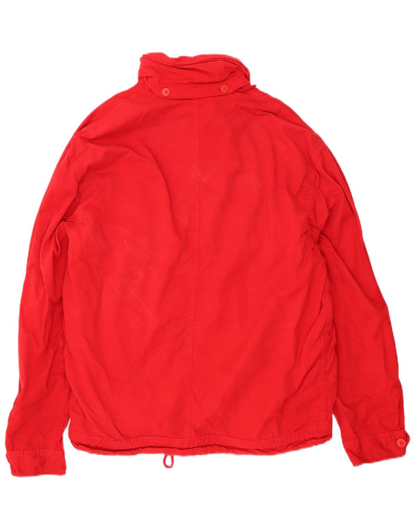 Jaqueta utilitária masculina vintage com capuz UK 42 XL vermelha