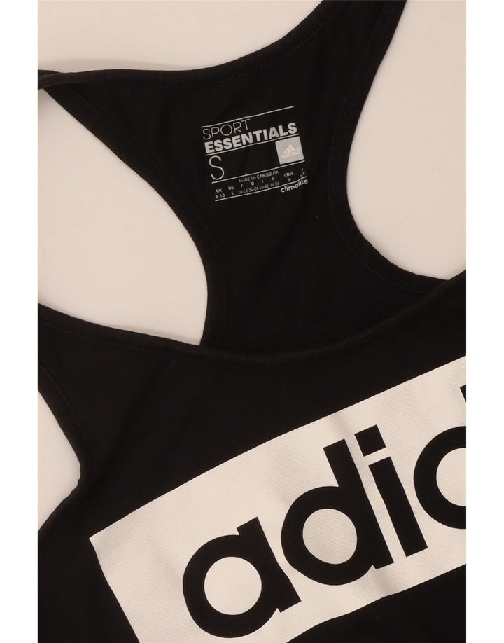 Adidas Womens Climalite Graphic Vest Top UK 8/10 Pequeno Preto