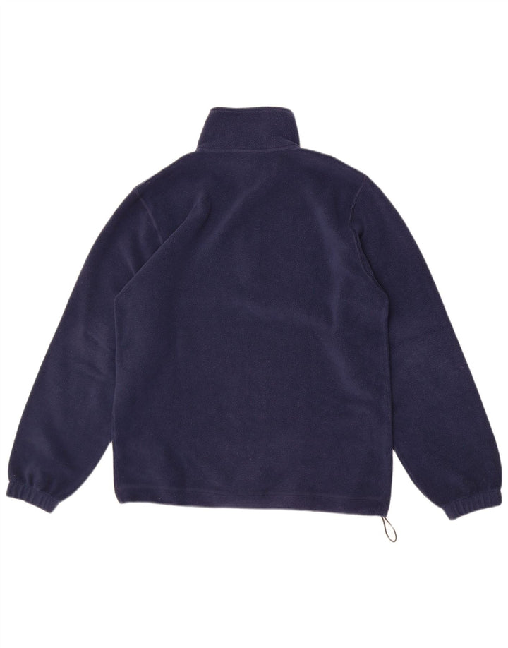 Diadora Mens Zip Neck Fleece Jumper Médio Azul Marinho Poliéster