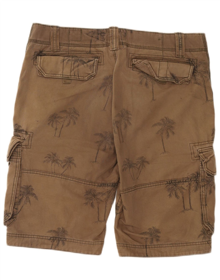 Shorts cargo masculino Fat Face W34 grande algodão floral marrom
