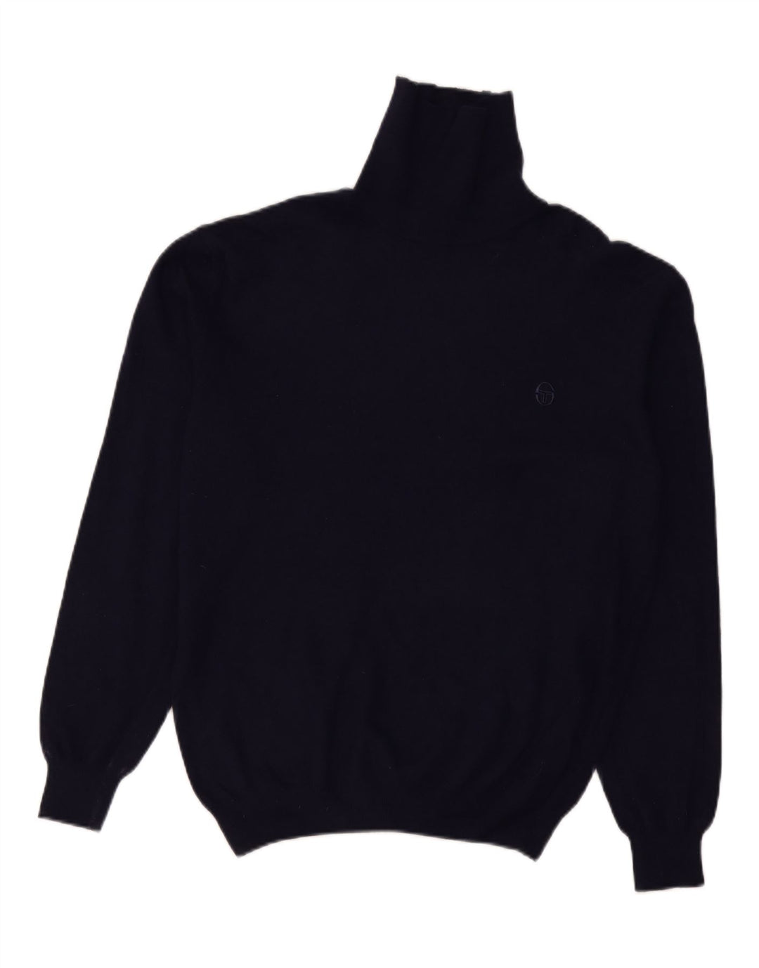 SERGIO TACCHINI Suéter masculino com gola redonda, grande lã azul marinho