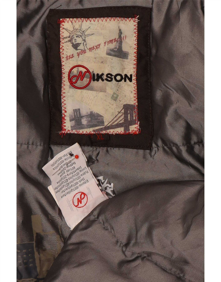 Jaqueta acolchoada masculina vintage UK 42 XL poliéster marrom