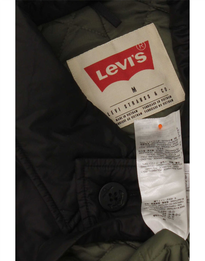 Jaqueta militar acolchoada masculina Levi's UK 38 médio preto nylon
