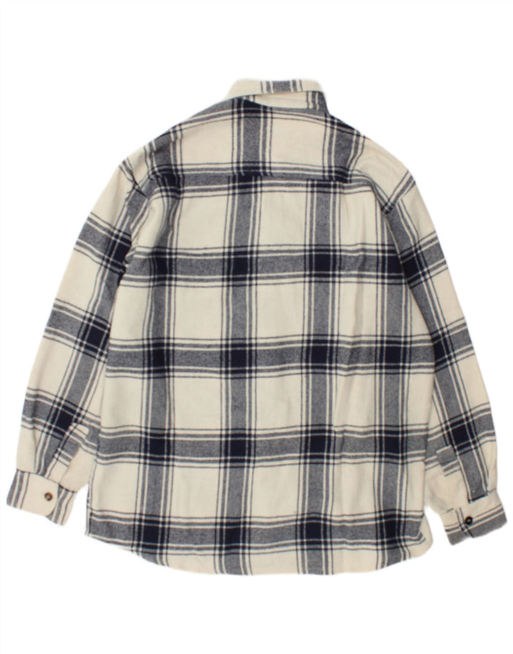 Camisa masculina de flanela Junior.D XL off white xadrez