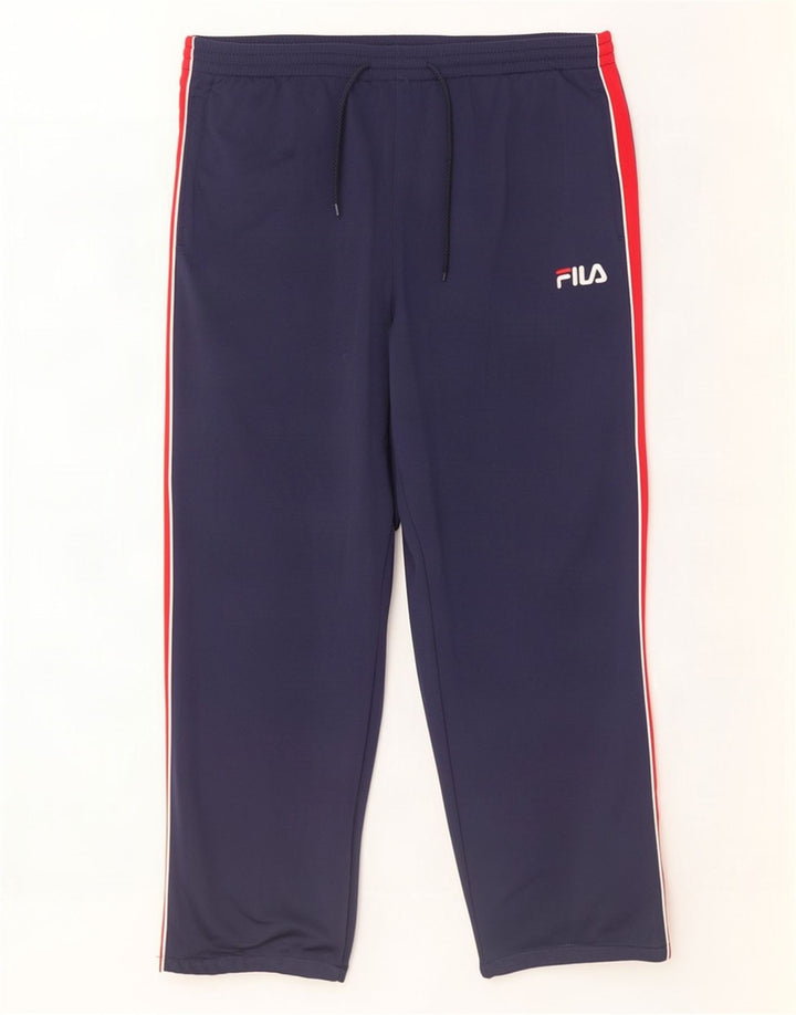 Calça de treino masculina Fila XL azul marinho Colourblock poliéster