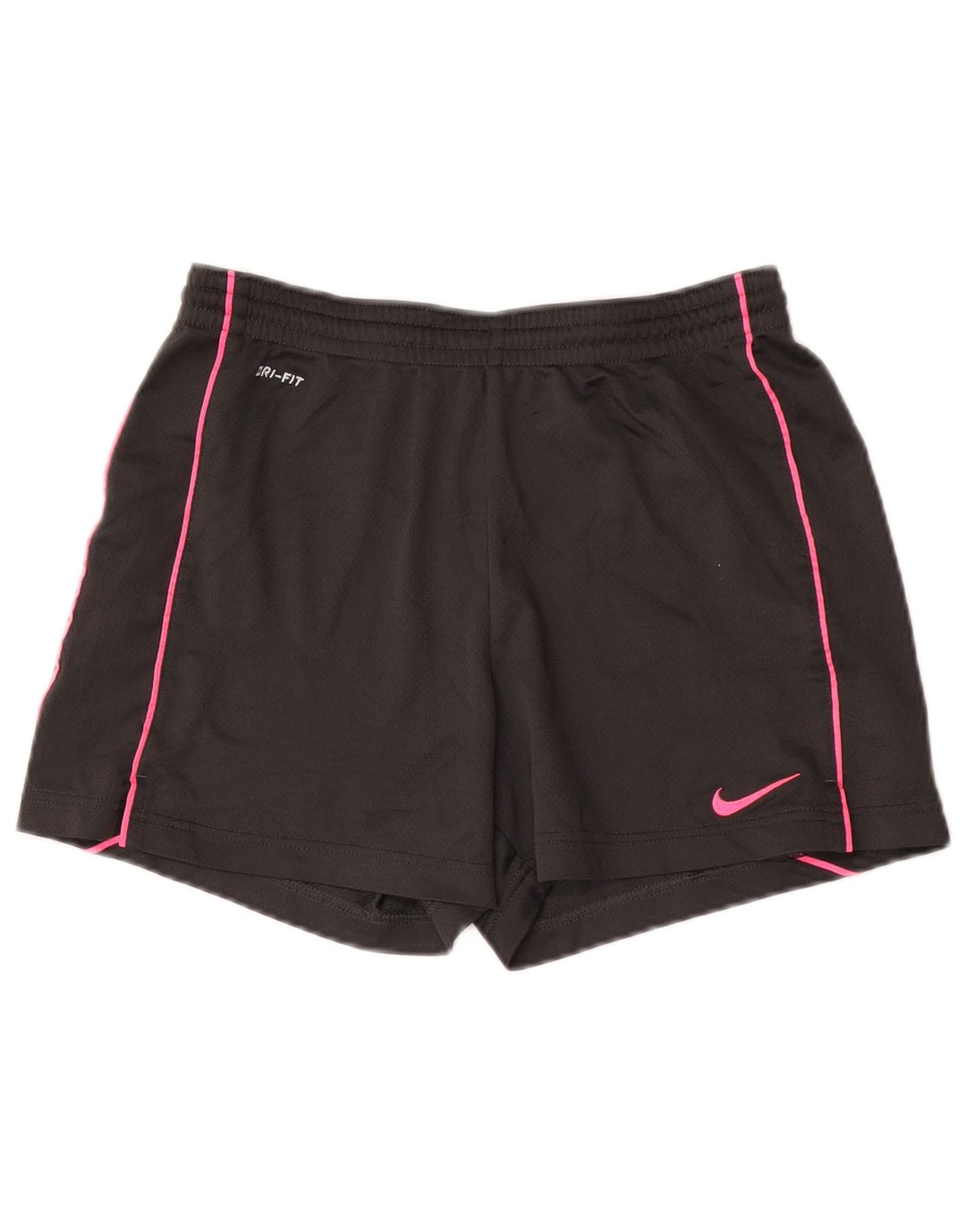 Shorts esportivos femininos Nike Dri Fit UK 10 poliéster cinza pequeno