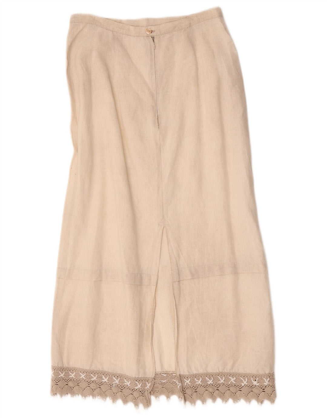 L.Pucci Saia Midi Feminina IT 44 Médio W28 Linho Bege