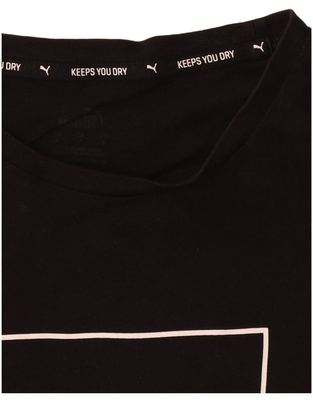 Puma Mens Graphic T-Shirt Top Pequeno Algodão Preto