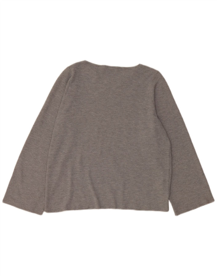 Zara Womens Trafaluc Oversized Top Manga Longa Reino Unido 10 Pequeno Cinza