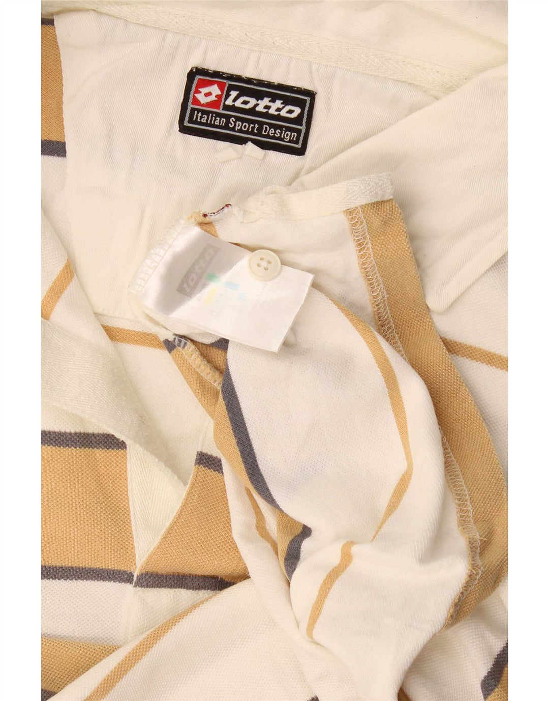 Camisa polo masculina Lotto grande listrada branca