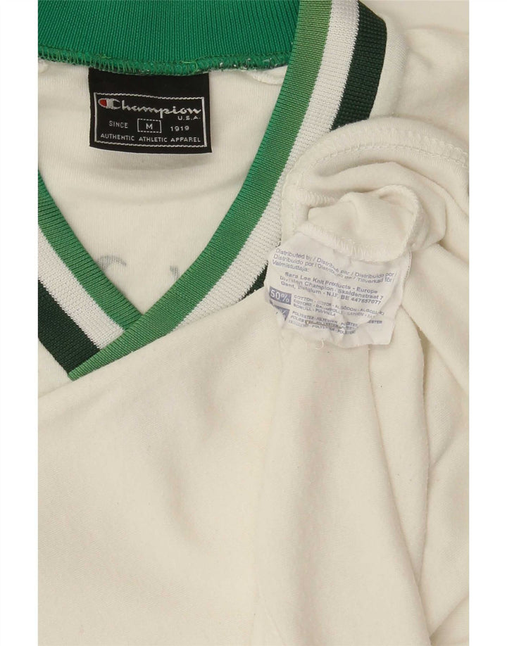 Camiseta masculina Champion Graphic Graphic Top Médio Algodão Branco
