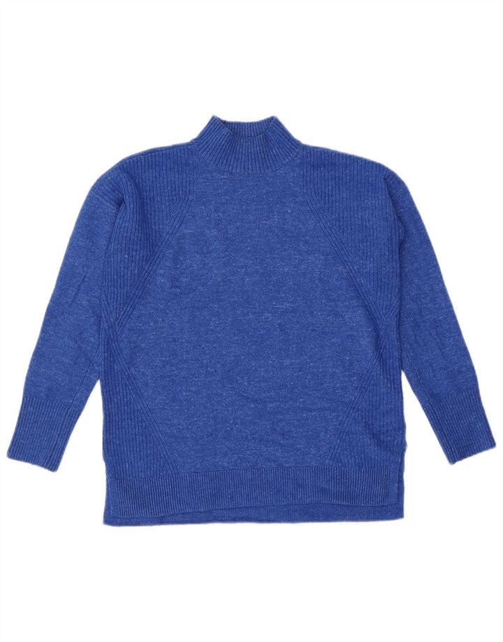 Suéter feminino John Lewis com gola alta e gola tartaruga Reino Unido 8 pequeno azul