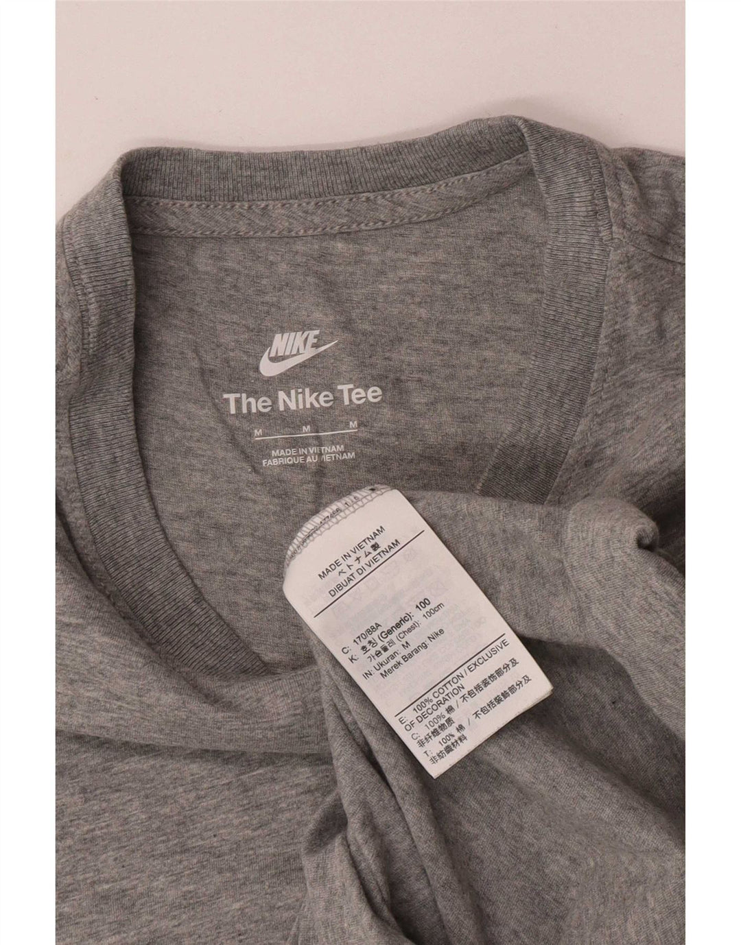 Camiseta masculina Nike Top cinza médio manchado de algodão