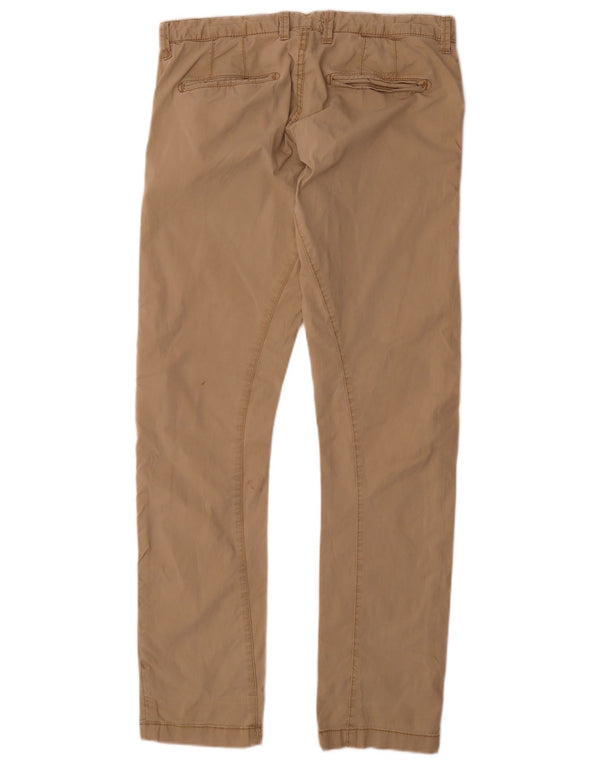 Zara Mens Slim Chino Calças EU 44 Grande W34 L32 Bege