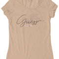 Camiseta feminina Guess com estampa gráfica UK 12 algodão branco médio