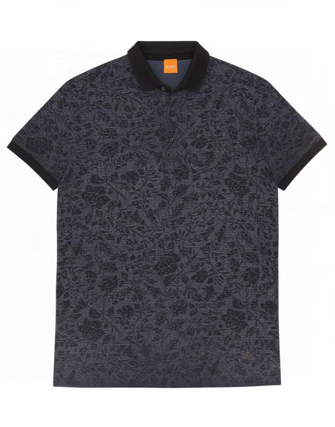 Camisa polo masculina Hugo Boss médio azul marinho floral algodão