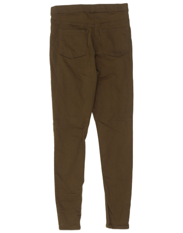 Calça jeans feminina Marks & Spencer UK 10 pequena W28 L30 algodão cáqui